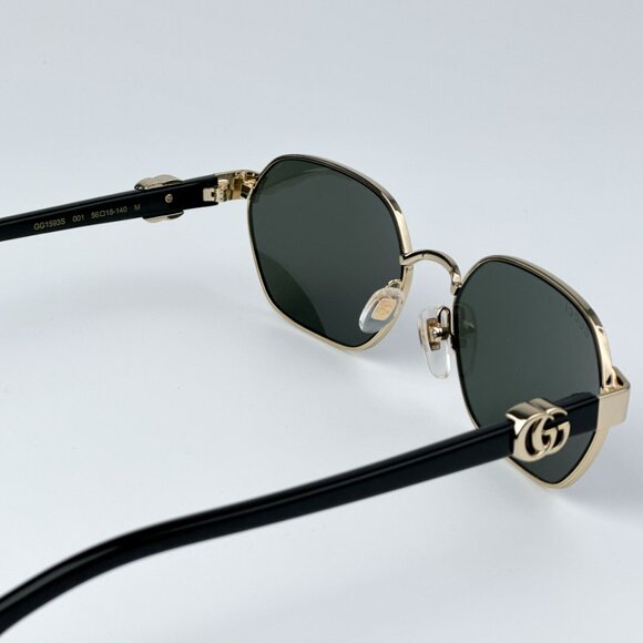 Gucci GG1593S 001 BRAND NEW Sunglasses Gold Grey Geometric Unisex - Picture 14 of 15